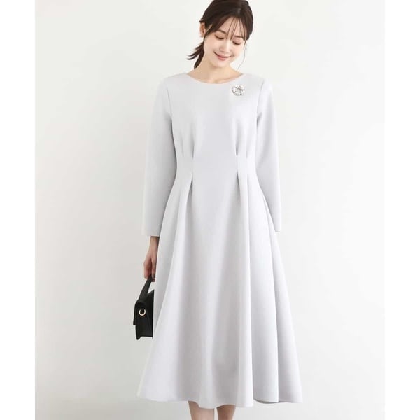 MK ミッシェルクラン（MK MICHEL  ）/スムースダンボール タックワンピース/洗える