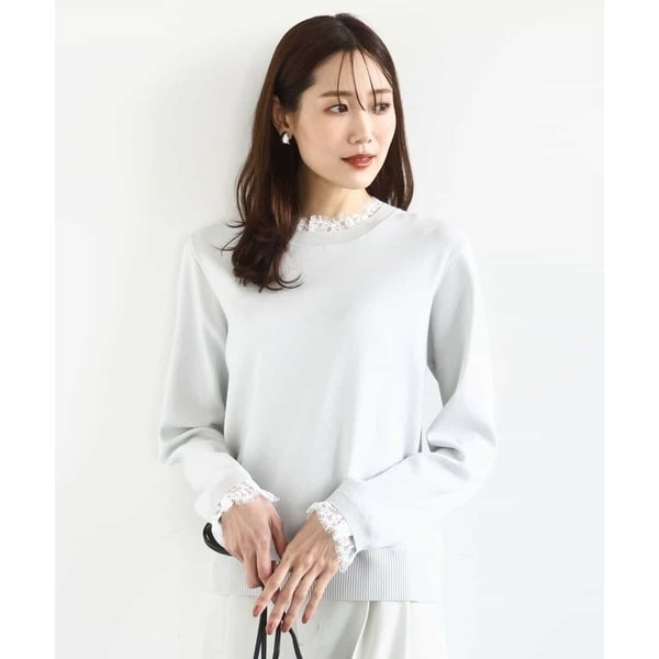 MK ミッシェルクラン（MK MICHEL  ）/レースデザインコンパクトニット/洗える