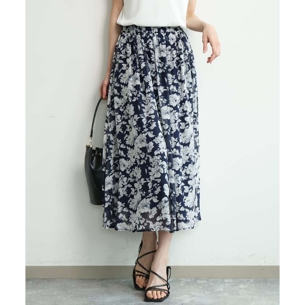 MK ミッシェルクラン（MK MICHEL KLEIN ）/[洗える]花柄シフォンスカート_1