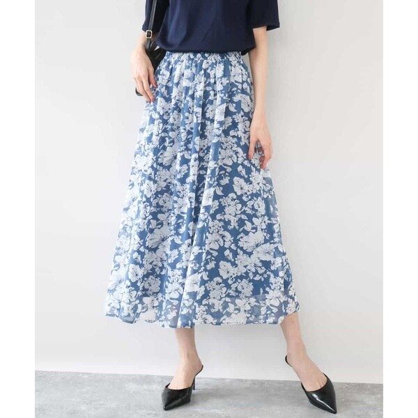 MK ミッシェルクラン（MK MICHEL KLEIN ）/[洗える]花柄シフォンスカート_2