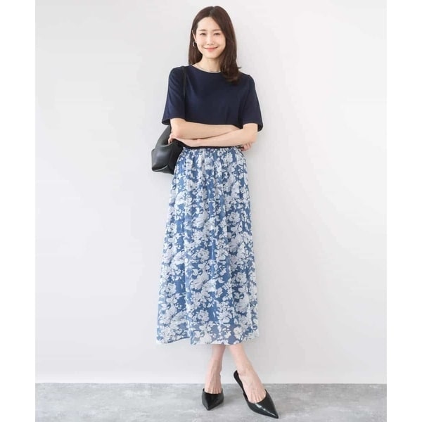 MK ミッシェルクラン（MK MICHEL KLEIN ）/[洗える]花柄シフォンスカート_3