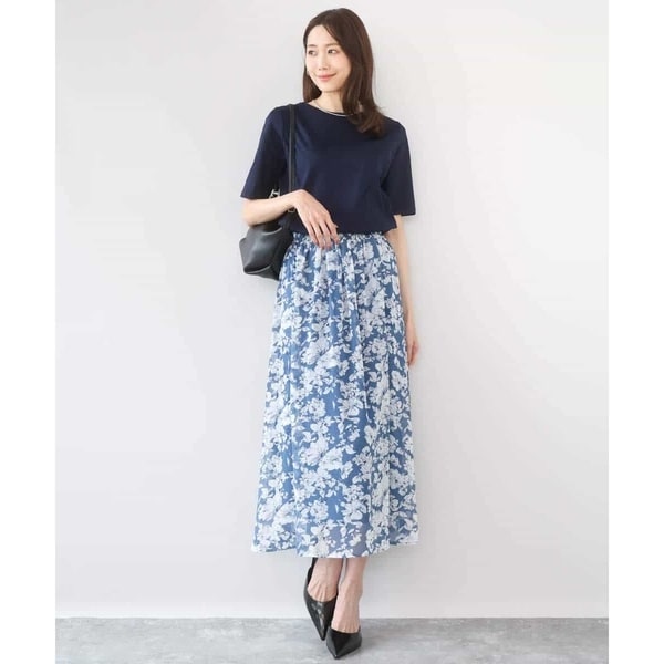 MK ミッシェルクラン（MK MICHEL KLEIN ）/[洗える]花柄シフォンスカート_4