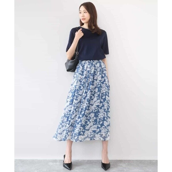 MK ミッシェルクラン（MK MICHEL KLEIN ）/[洗える]花柄シフォンスカート_5