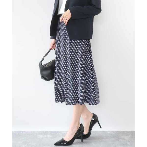 MK ミッシェルクラン（MK MICHEL KLEIN ）/【セットアップ可/洗える】幾何柄ジャージータックスカート