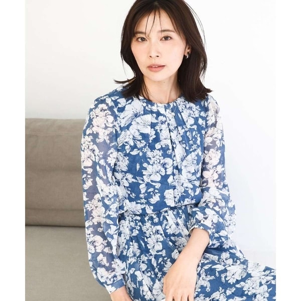 MK ミッシェルクラン（MK MICHEL KLEIN ）/[洗える]花柄シフォンブラウス
