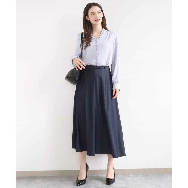 MK ミッシェルクラン（MK MICHEL KLEIN ）/[洗える]Vネックミニフリルブラウス_8