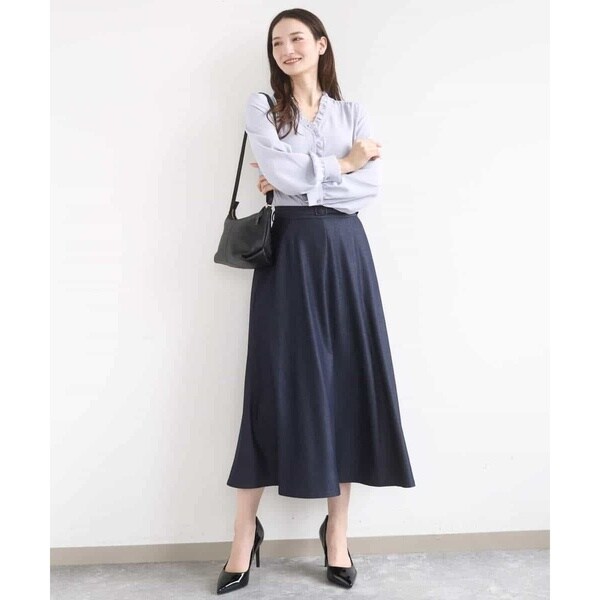 MK ミッシェルクラン（MK MICHEL KLEIN ）/[洗える]Vネックミニフリルブラウス_9