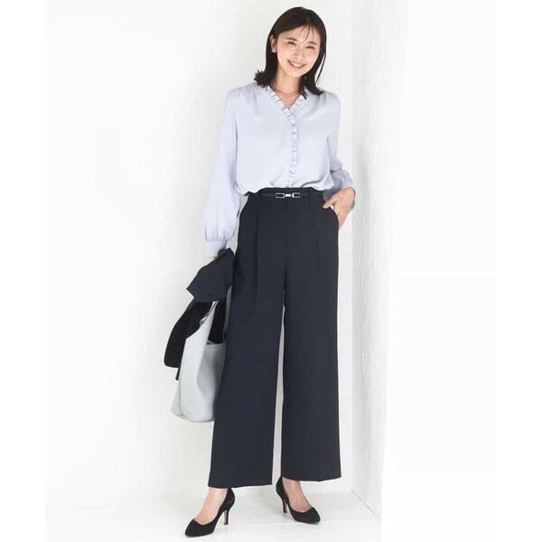 MK ミッシェルクラン（MK MICHEL KLEIN ）/[洗える]Vネックミニフリルブラウス_16