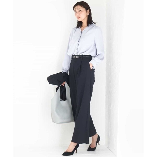 MK ミッシェルクラン（MK MICHEL KLEIN ）/[洗える]Vネックミニフリルブラウス_18