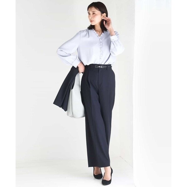 MK ミッシェルクラン（MK MICHEL KLEIN ）/[洗える]Vネックミニフリルブラウス_19