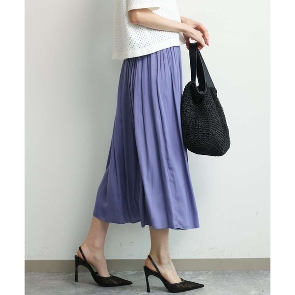 MK ミッシェルクラン（MK MICHEL KLEIN ）/[瞬美シリーズ/UVカット/洗える]サテンプリーツスカート_1