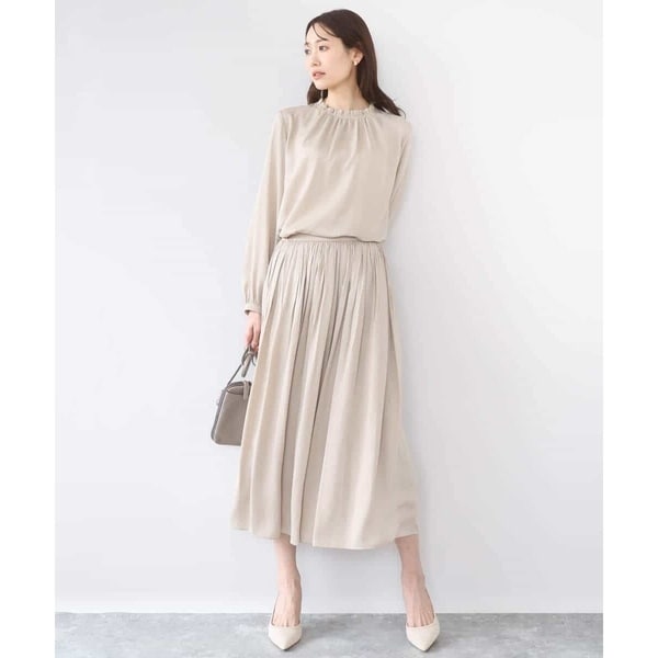 MK ミッシェルクラン（MK MICHEL KLEIN ）/[瞬美シリーズ/UVカット/洗える]サテンプリーツスカート_15