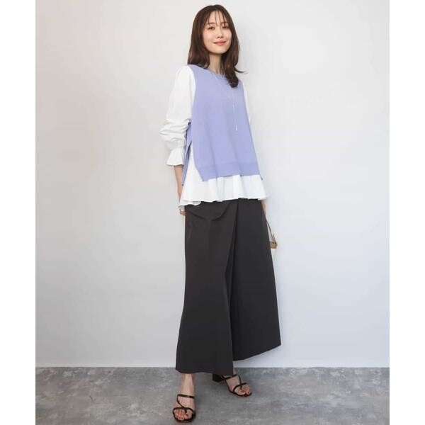 MK ミッシェルクラン（MK MICHEL KLEIN ）/キャンディースリーブブラウス×ニットベスト ツインセット/洗える_8