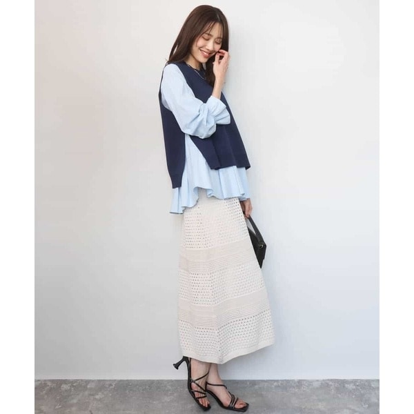 MK ミッシェルクラン（MK MICHEL KLEIN ）/キャンディースリーブブラウス×ニットベスト ツインセット/洗える_13