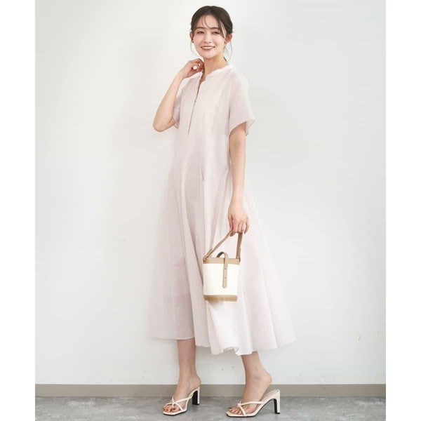 MK ミッシェルクラン（MK MICHEL KLEIN ）/[洗える]サッカー調ウエスト切り替えワンピース_1