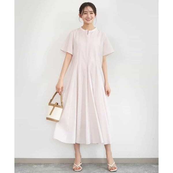 MK ミッシェルクラン（MK MICHEL KLEIN ）/[洗える]サッカー調ウエスト切り替えワンピース_4