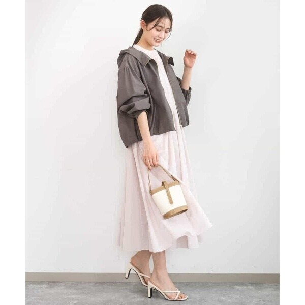 MK ミッシェルクラン（MK MICHEL KLEIN ）/[洗える]サッカー調ウエスト切り替えワンピース_9