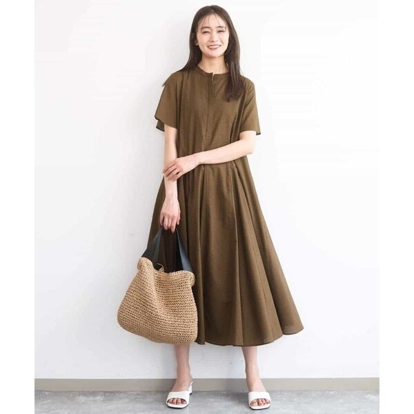 MK ミッシェルクラン（MK MICHEL KLEIN ）/[洗える]サッカー調ウエスト切り替えワンピース_10