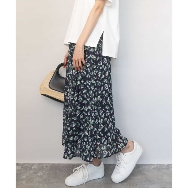 MK ミッシェルクラン（MK MICHEL KLEIN ）/花柄シフォンスカート/洗える