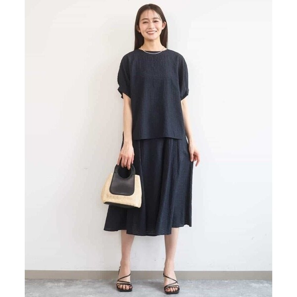 MK ミッシェルクラン（MK MICHEL KLEIN ）/[洗える]シアーチェック柄フレアスカート_8