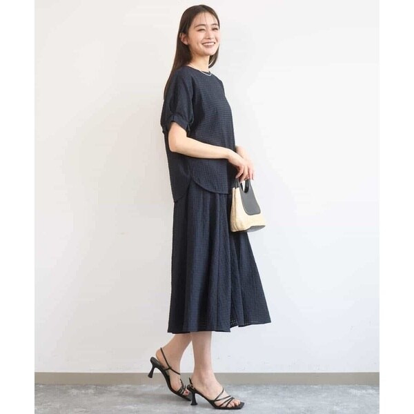 MK ミッシェルクラン（MK MICHEL KLEIN ）/[洗える]シアーチェック柄フレアスカート_10