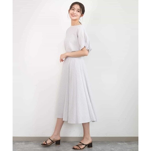 MK ミッシェルクラン（MK MICHEL KLEIN ）/[洗える]シアーチェック柄フレアスカート_12