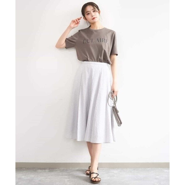 MK ミッシェルクラン（MK MICHEL KLEIN ）/[洗える]シアーチェック柄フレアスカート_17