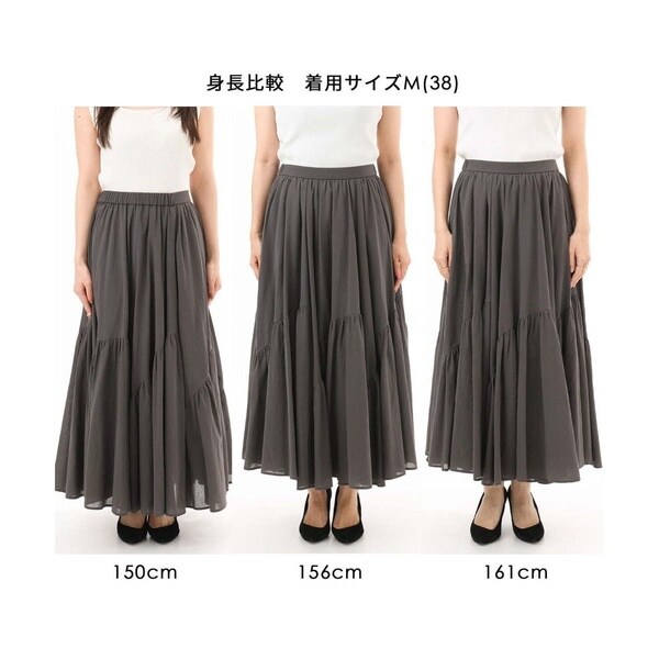 MK ミッシェルクラン（MK MICHEL KLEIN ）/コットンシフォンギャザースカート/洗える_3