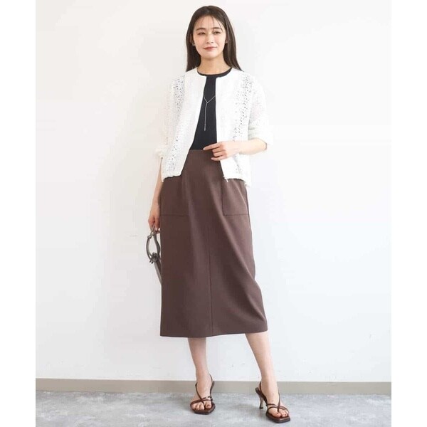 MK ミッシェルクラン（MK MICHEL KLEIN ）/[洗える]花柄ラッセルレースジップアップブルゾン_3