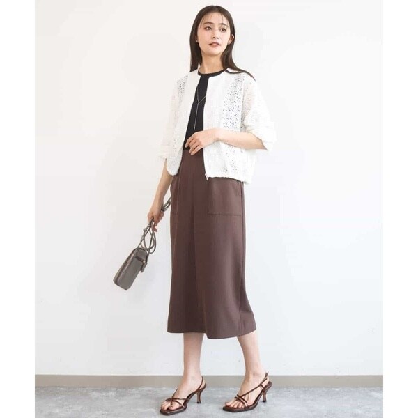 MK ミッシェルクラン（MK MICHEL KLEIN ）/[洗える]花柄ラッセルレースジップアップブルゾン_5