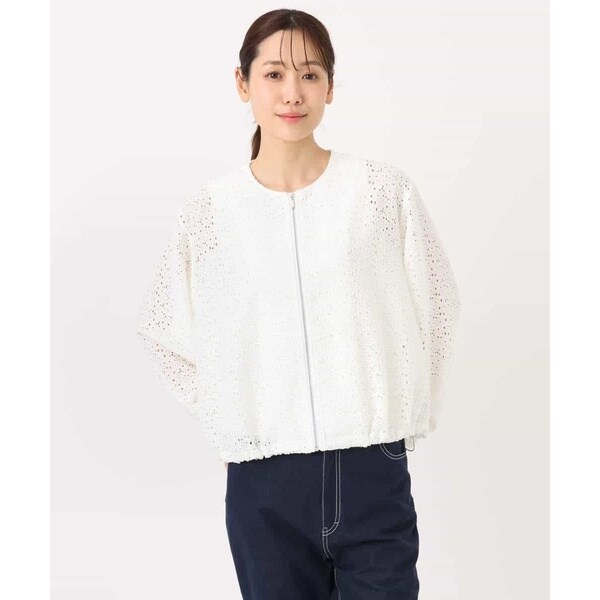 MK ミッシェルクラン（MK MICHEL KLEIN ）/[洗える]花柄ラッセルレースジップアップブルゾン_18