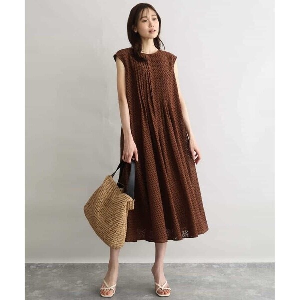 MK ミッシェルクラン（MK MICHEL KLEIN ）/[洗える]幾何柄レースAラインワンピース_6