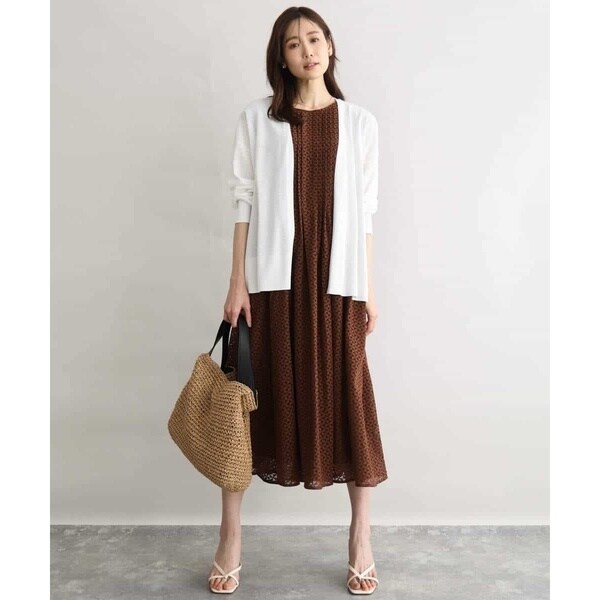 MK ミッシェルクラン（MK MICHEL KLEIN ）/[洗える]幾何柄レースAラインワンピース_8