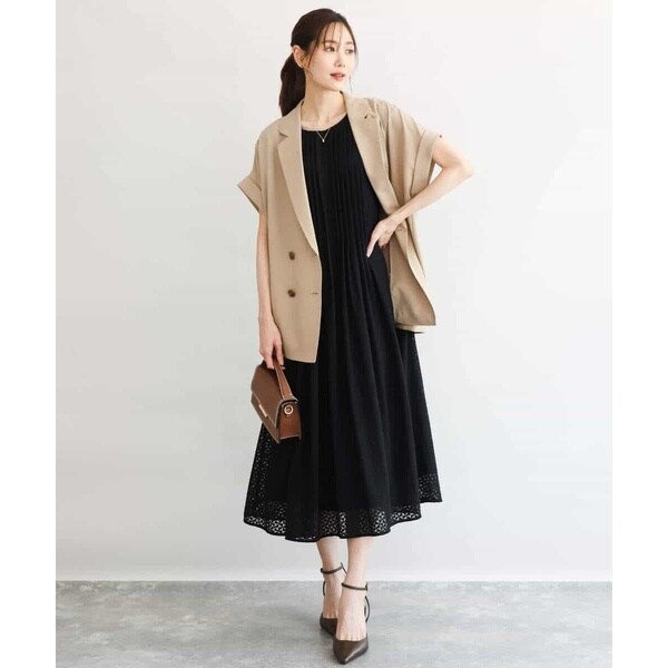 MK ミッシェルクラン（MK MICHEL KLEIN ）/[洗える]幾何柄レースAラインワンピース_15