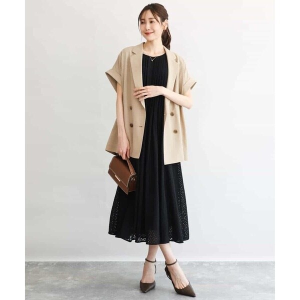 MK ミッシェルクラン（MK MICHEL KLEIN ）/[洗える]幾何柄レースAラインワンピース_16
