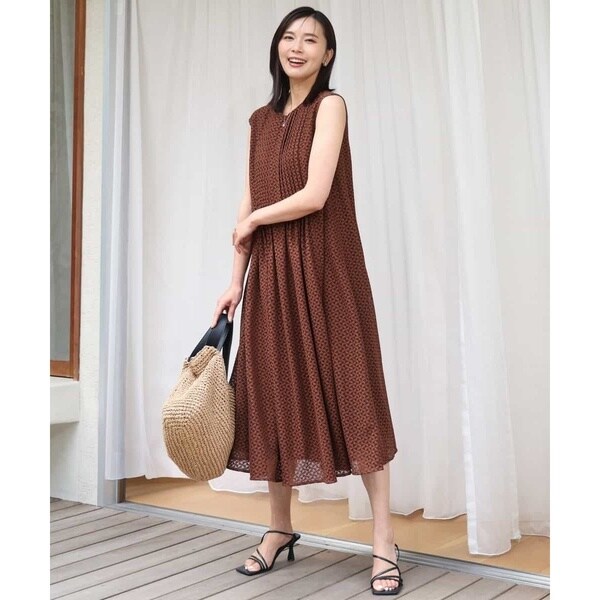 MK ミッシェルクラン（MK MICHEL KLEIN ）/[洗える]幾何柄レースAラインワンピース_19