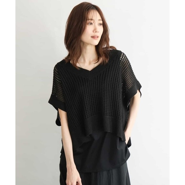 MK ミッシェルクラン（MK MICHEL KLEIN ）/[洗える]メッシュ編みニットベスト×タンクトップ ツインセット_2
