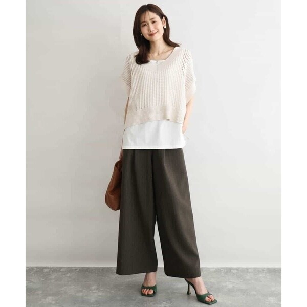 MK ミッシェルクラン（MK MICHEL KLEIN ）/[洗える]メッシュ編みニットベスト×タンクトップ ツインセット_10