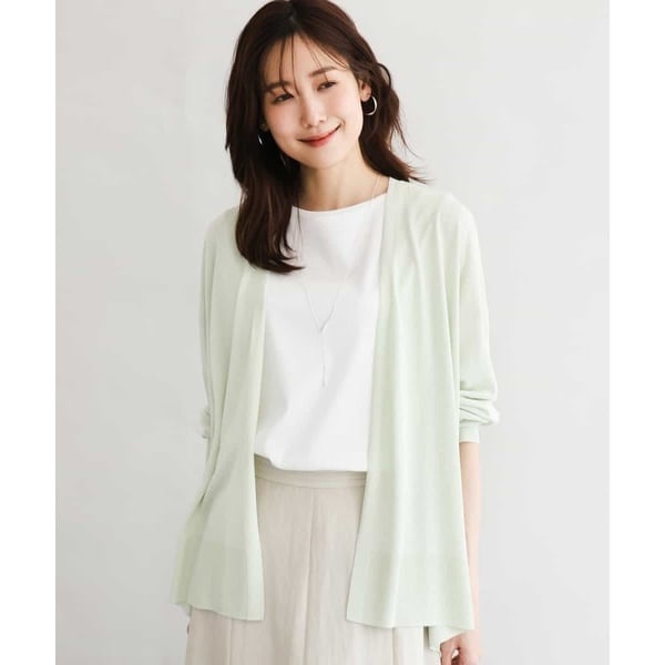 MK ミッシェルクラン（MK MICHEL KLEIN ）/[接触冷感/洗える]ミドル丈着流しカーディガン