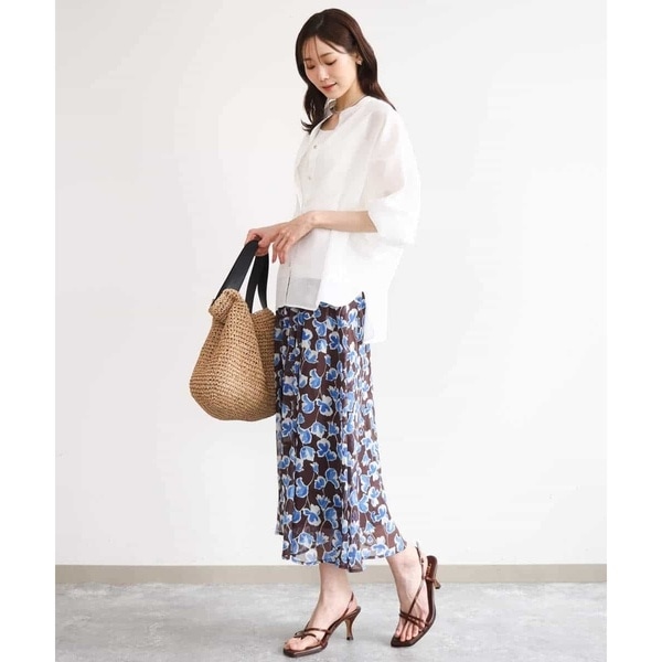 MK ミッシェルクラン（MK MICHEL KLEIN ）/[洗える]アートフラワープリント シフォンスカート_8