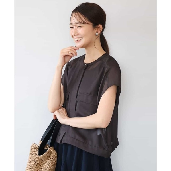 MK ミッシェルクラン（MK MICHEL KLEIN ）/[洗える]カラミ織シアーブルゾン_1