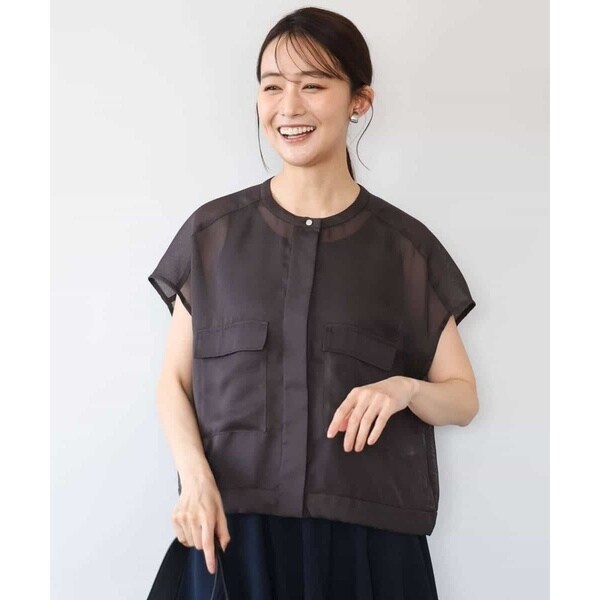 MK ミッシェルクラン（MK MICHEL KLEIN ）/[洗える]カラミ織シアーブルゾン_3