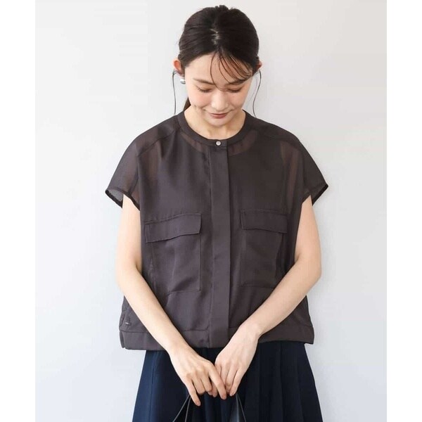 MK ミッシェルクラン（MK MICHEL KLEIN ）/[洗える]カラミ織シアーブルゾン_4