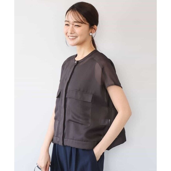 MK ミッシェルクラン（MK MICHEL KLEIN ）/[洗える]カラミ織シアーブルゾン_8