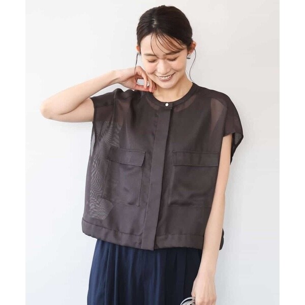 MK ミッシェルクラン（MK MICHEL KLEIN ）/[洗える]カラミ織シアーブルゾン_9