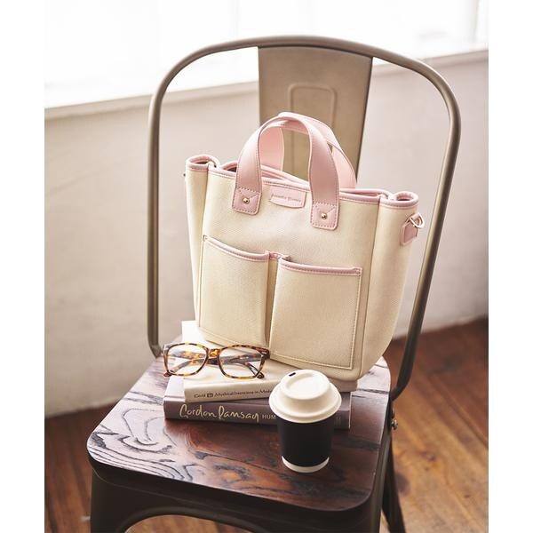 サマンサタバサ（Samantha Thavasa）/キャンバスデザイン 合皮スクエアトートバッグ 小サイズの通販はトートバッグ