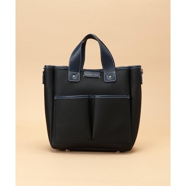 サマンサタバサ（Samantha Thavasa）/キャンバスデザイン 合皮スクエアトートバッグ 小サイズの通販は