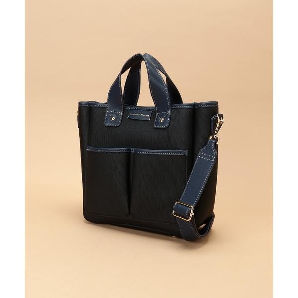 サマンサタバサ（Samantha Thavasa）/キャンバスデザイン 合皮スクエアトートバッグ 小サイズの通販は