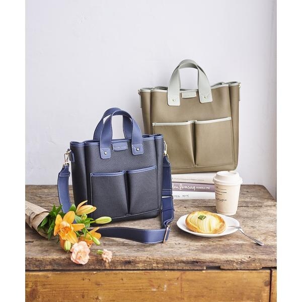 サマンサタバサ（Samantha Thavasa）/キャンバスデザイン 合皮スクエアトートバッグ 小サイズの通販は