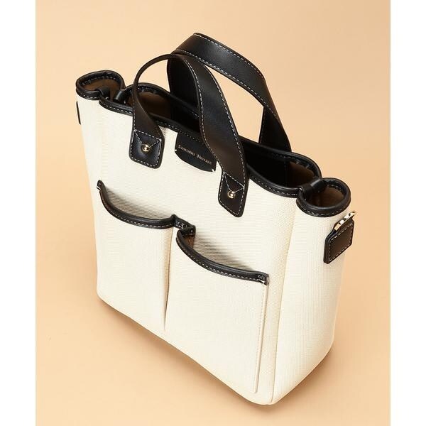 サマンサタバサ（Samantha Thavasa）/キャンバスデザイン 合皮スクエアトートバッグ 小サイズの通販は